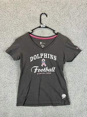 Miami Dolphins Shirt Womens Large Black Nike Pink Ribbon NFL Football • $19.99