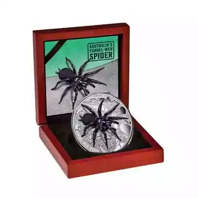 Certificate Number 7 - 2023 5oz Silver Proof Coin High Relief Funnel-Web Spider • $688