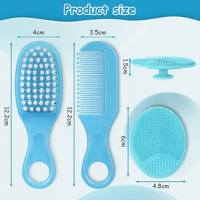 Aolso Baby Hair Brush 3PCS Baby Hair Brush And Comb Set Cradle Cap Brush And & • £6.90