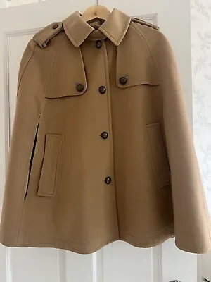 Massimo Dutti Wool Cape Sleeve Coat Women Size M • £80