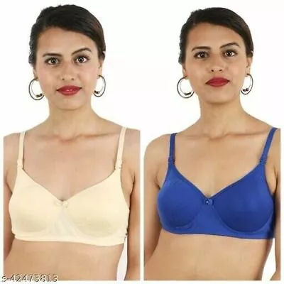 Bra Pack Of 2 Bra Sets Women's Bras Cotton Bra Padded Bras Wired Free Girls Bra • $19.65