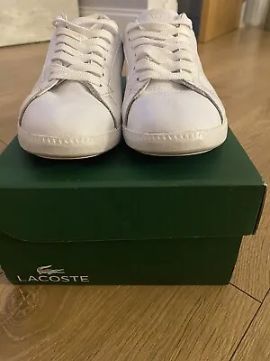 £45 • Buy Gradute 120 Lacoste Trainers Size 4 White And Black