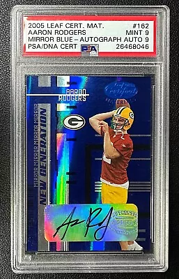 Aaron Rodgers Psa 9 2005 Leaf Certified Material 162 Mirror Blue Rookie Auto /15 • $0.99