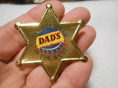 Vintage Dads Root Beer Fastest Straw In The West Metal Badge • $9.99