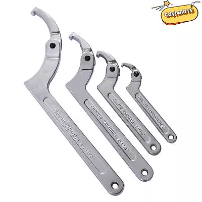 4X Adjustable Hook & C Pin Wrench Tools Set With C Spanner Tool Kit 19-170mm • $40.85