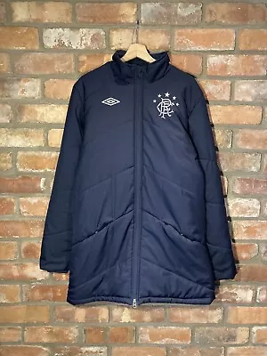 Umbro Vintage Rangers RFC Puffer Jacket Dark Navy Size Large • £19.99