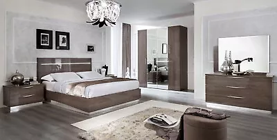 Italian Contemporary Modern Bedroom Set Leonora In Silver Birch Made In Italy • $4399