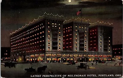 Latest Prespective Multnomah Hotel Portland OR Antique Postcard UNP Unused DB • $3