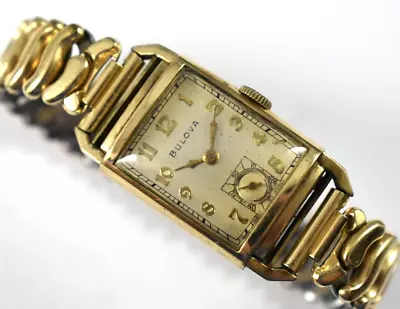 Vintage Bulova 10KGF Case Manual Wind 21J 7AP Wrist Watch Runs Lot.ey • $49.99
