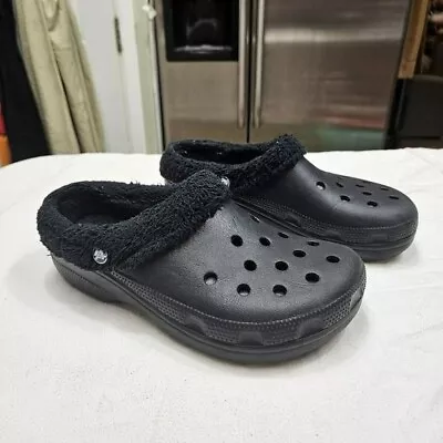 Crocs Mammoth Evo Line Clog Mens 8 Womens 10 Black Lined • $38