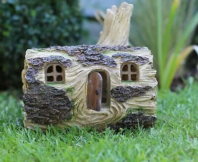 £10.95 • Buy Garden Ornaments Solar Log Powered Secret Fairy House Colour Change Home