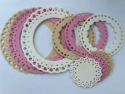 Die Cut Frames Circles Pink Cardmaking Scrapbooking Card Toppers Shapes • £2.50