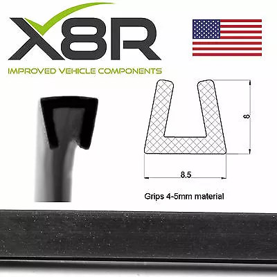 Small Black Rubber U Channel Edging Edge Trim Seal Square Car Van Truck Caravan • $13.50