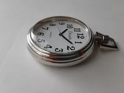 Details 48mm Stainless Steel Quartz Pocket Watch. Model: DTL999PKT. New Battery. • $20