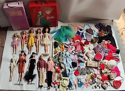 Vintage Barbie Doll Lot Ken Midge Raven With Accessories Poodle Dresses Shoes • $128.50