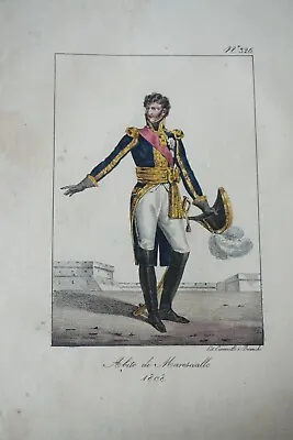 Litho Color Costume Portrait Napolon Marechal Military Uniform Empire 1830 • £25.69