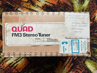 Quad Fm3 Stereo Tuner Vintage Original Box And Packaging Only • £25