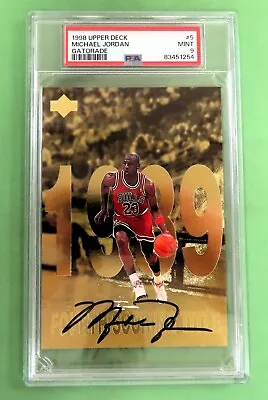 1998 Upper Deck Michael Jordan Gatorade Postcard Nba Facimile #5     Mint Psa 9 • $72