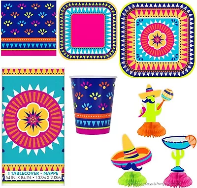 Boho Fiesta Tableware Mexican Hawaiian Birthday Party Decor Blue Pink Green • £2.24