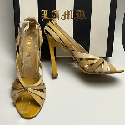 L.A.M.B. Gwen Stefani Laken Shoe Heels Sz 9 Leather Strappy Sexy • $50