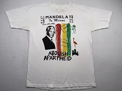 Vintage 1990 Welcome Nelson Mandela In Miami Abolish Apartheid T-Shirt • $199.99