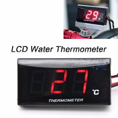 Red LCD Digital Water Temp Thermometer Gauge Meter For Motorcycle Scooter ATV    • $18.89