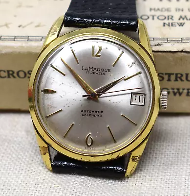 Vintage Mens 1960s LaMarque By Marcel 17j Automatic Wristwatch W/ Date • $50