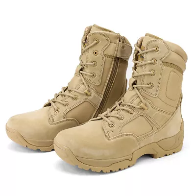 Men's Military Combat Tactical Work Boots Hiking Motorcycle Boots Size 6.5-15 • $63.94