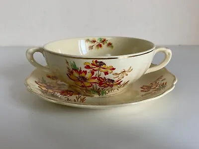 £25 • Buy Two Handeled Tea Cup And Saucer J & G Meakin SUNSHINE Rp 561073 SOL391413 Yellow