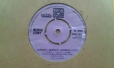 Mungo Jerry  Alright Alright Alright  7  Single 1973 N/mint • £0.75