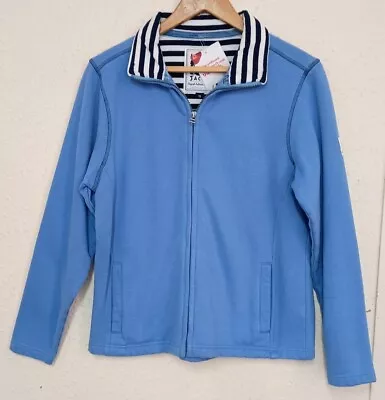 Womens LAZY JACKS Cotton Zip-up Fleece Top Long Sleeve Size 12 Blue Cg W26  • £6.39
