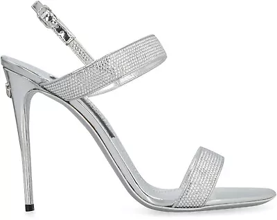 $1295 NWB Dolce & Gabbana Kim Crystal Silver  Sandal Size38 IT/ 8 US • $499