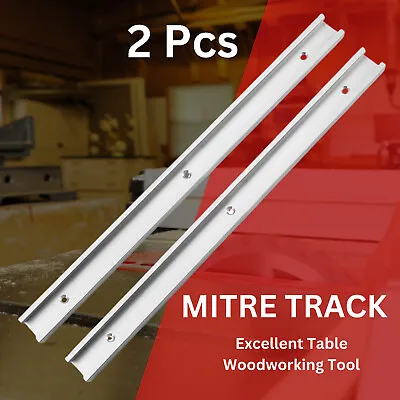 2pcs 800mm T-Track Miter Slot Table Saw Gauge Aluminium Alloy Woodworking Tool • £19.39