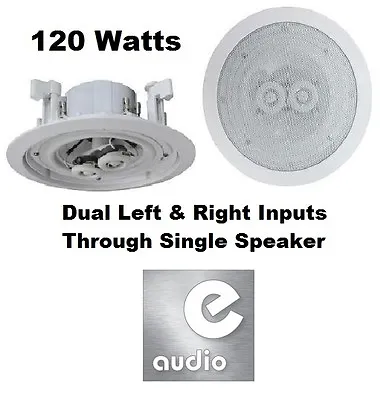 £19.99 • Buy E-audio White 6.5  8 Ohms 120W Dual 2-Way Quality Ceiling Roof Wall Speaker