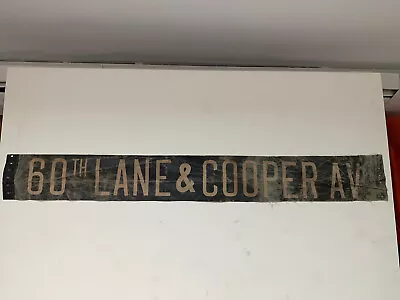 Ny Nyc Primitive Bus Roll Sign 60 Lane Cooper Av Queens Vintage Transit Wall Art • $79.95