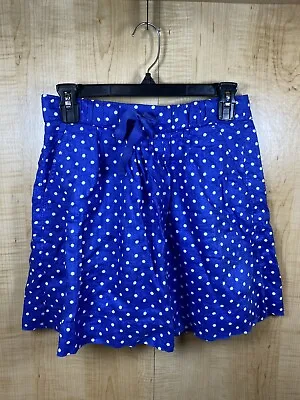 J CREW Sky Blue & White Polka Dot Linen Skirt #46618 Size 0 Women's • $14.98