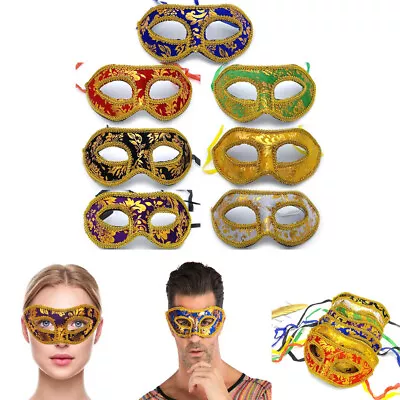 Venetian Masquerade Jazz Masks Vintage Halloween Mardi Gras Carnival Party Decor • $4.58