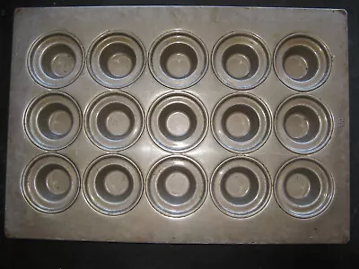 EKCO GLACO COMMERCIAL 15 Slot CROWN MUFFIN PAN 20 Gauge Aluminized Steel 18x27  • $95