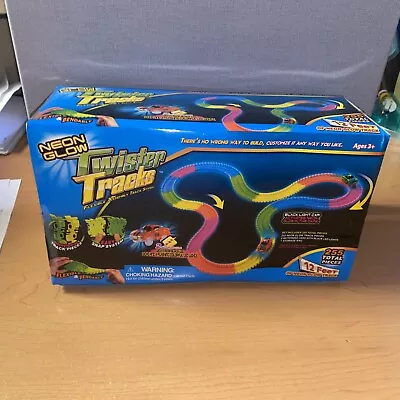 NEW! Race Car Track Twister Tracks Neon Glow 2 Cars Included Flexible Bendable • $14.75