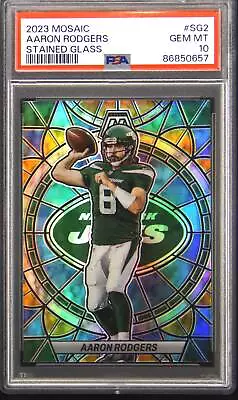 2023 Mosaic Stained Glass #SG2 Aaron Rodgers PSA 10 Gem Mint • $5.50