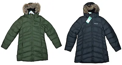 Marmot Montreal Down Fill Hooded W/Faux Fur Trim Outerwear Womens Parka Coat NWT • $170.95