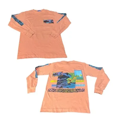 Vintage 1986 OP Ocean Pacific Long Sleeve Shirt Beach Surfing Orange Kids XL USA • $18.35