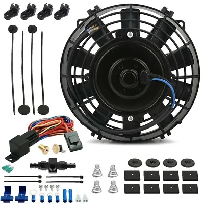 6 Inch Electric Transmission Oil Cooler Fan 10an In-hose Adapter Temp Switch Kit • $49.95