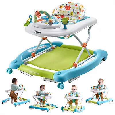 VEVOR 4-in-1 Baby Walker Foldable Activity Center Adjustable Height 6-24 Month • $55.99