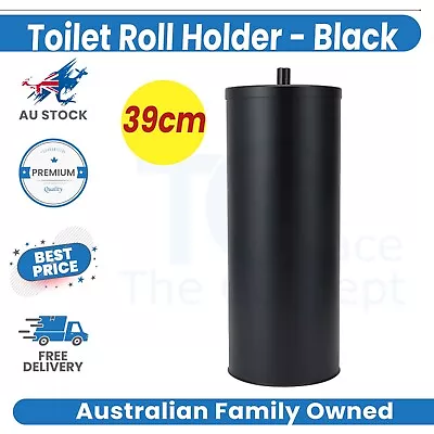 Black Toilet Paper Holder Kitchen Roll Towel Tissue Storage Rack Wall Sticker AU • $8.75