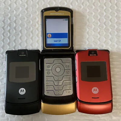 Unlocked Motorola RAZR V3 Unlocked Flip GSM Bluetooth MP4 Video Mobile Phone • $34