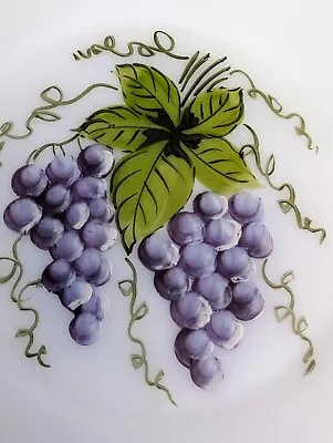 Vintage MacBeth Evans Monax Hand Painted Petalware Depression Plate Grapes 🍇 • $22