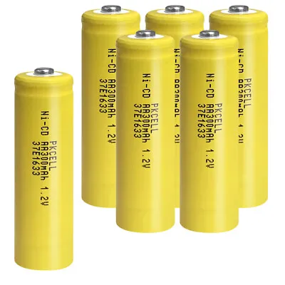 6 Pcs 1.2v 300mAh AA Rechargeable 2A Battery Ni-Cd For Garden Solar Lights • $9.41