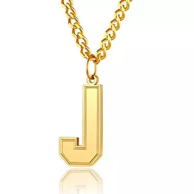 Chain Necklace With Letter J For Mens Jewelry Gifts S 18K Gold Plated Chain • $21.13