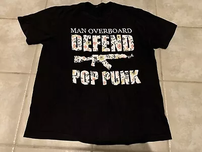 VINTAGE Man Overboard Defend Pop Punk XL Shirt Black RARE Hxc Sxe Citizen • $26.95